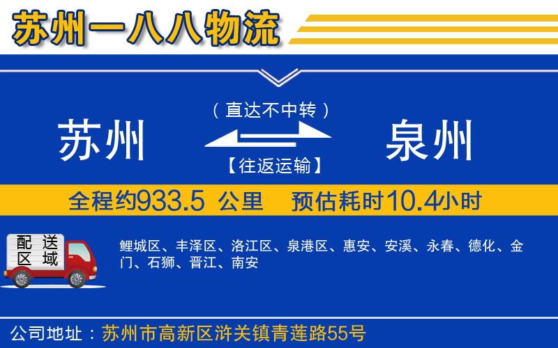 蘇州到泉州物流公司